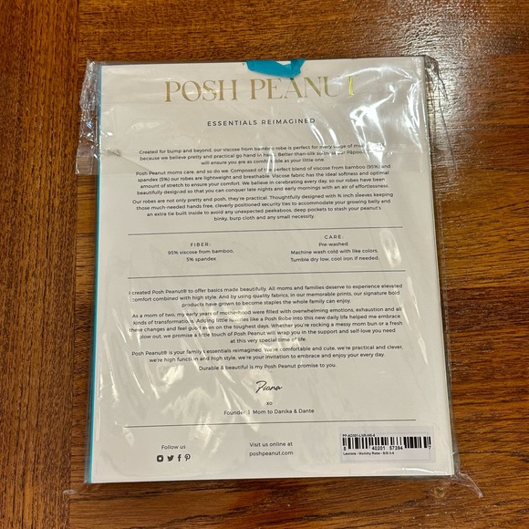 NIB Posh Peanut Julieta Maternity Robe, Leonora, S/M (0-6) - Picture 4 of 7